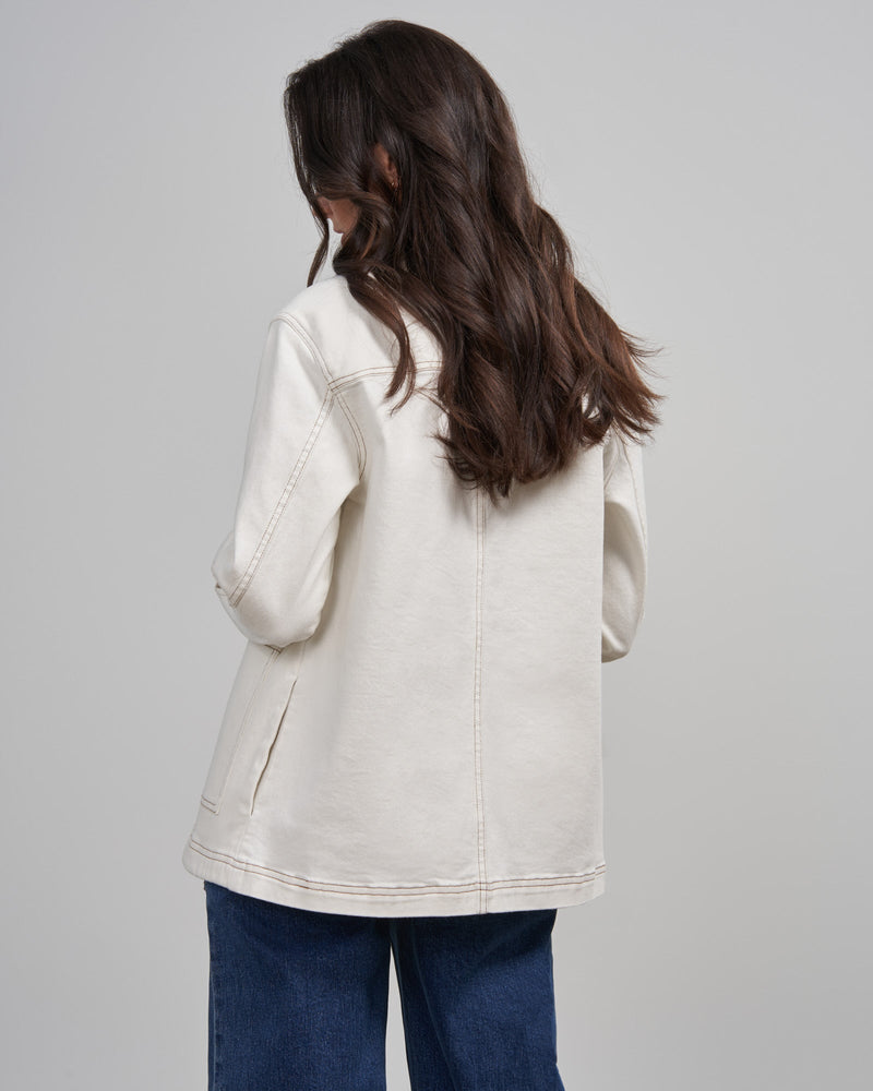 Load image into Gallery viewer, Organic Denim Painter's Jacket
