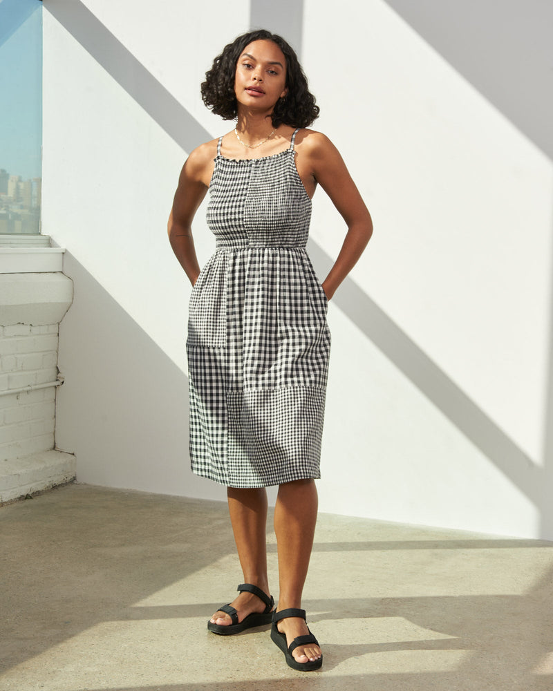 Load image into Gallery viewer, Organic Smocked Patchwork Dress
