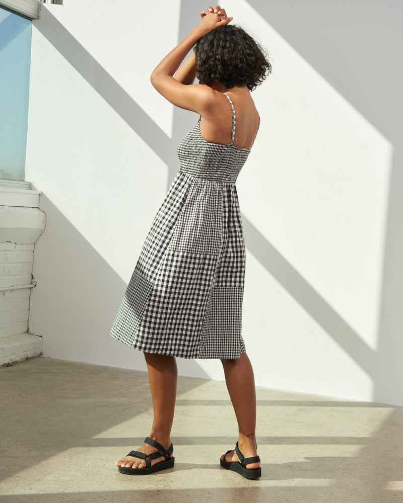 Load image into Gallery viewer, Organic Smocked Patchwork Dress
