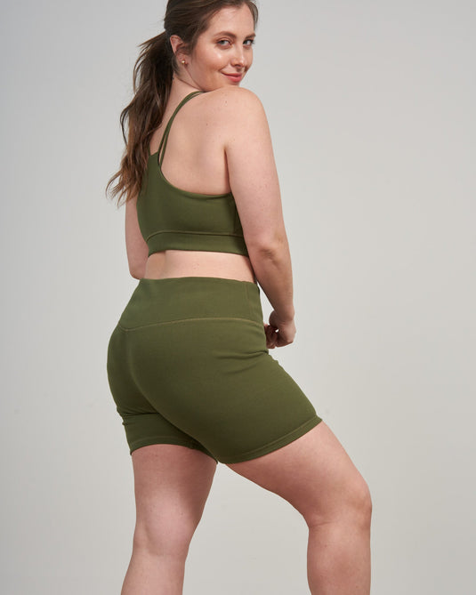 EcoKnit™ Ribbed High-Neck Sports Bra