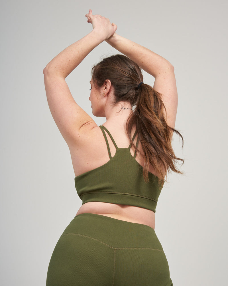 Load image into Gallery viewer, EcoKnit™ Ribbed High-Neck Sports Bra
