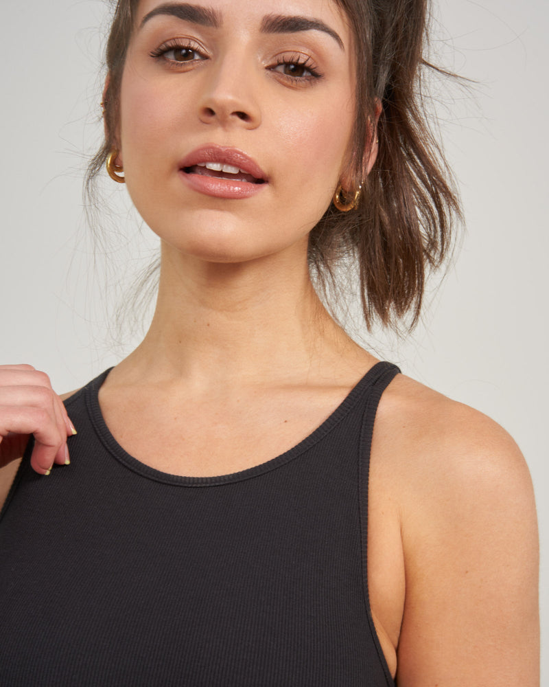 Load image into Gallery viewer, EcoKnit™ Ribbed High-Neck Sports Bra
