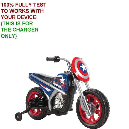 AC Charger Adapter for Marvel Captain America Motorcycle Ride-On Toy Model 17046