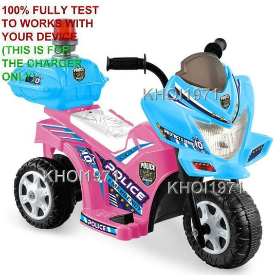 AC Wall Charger Adapter for Kid Motorz Little Police Patrol Ride-On Motorcycle 0291