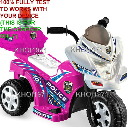 AC Wall Charger Adapter for Kid Motorz Little Police Patrol Ride-On Motorcycle 0292