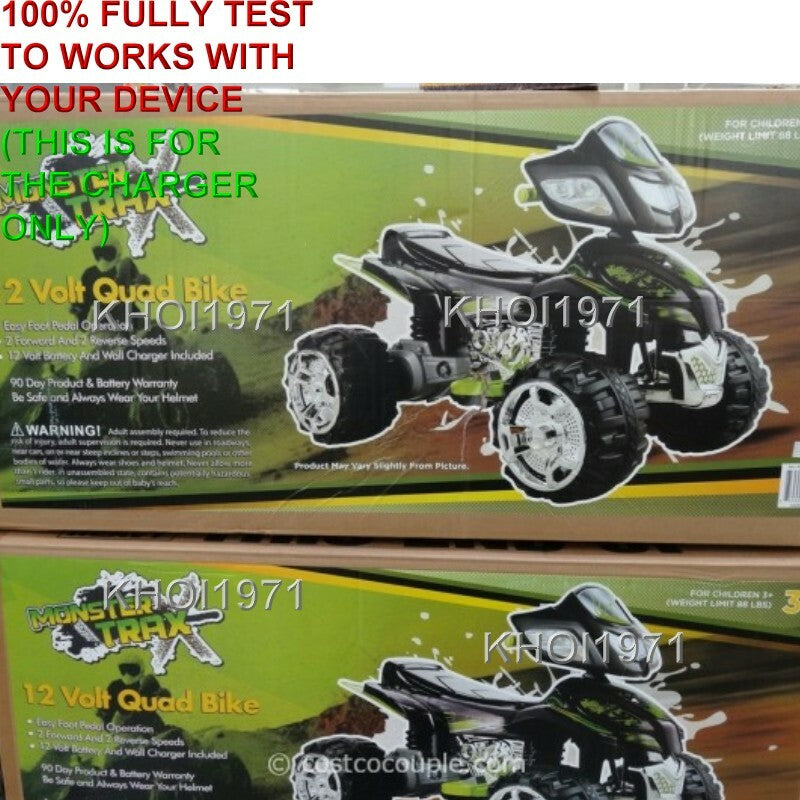 Load image into Gallery viewer, 12V AC Wall Charger Adapter for Monster Trax ATV Quad Ride-On Vehicle - Black and Green
