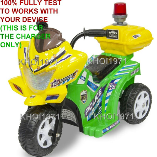 AC Wall Charger Adapter for Kid Motorz Little Police Patrol Ride-On Vehicles