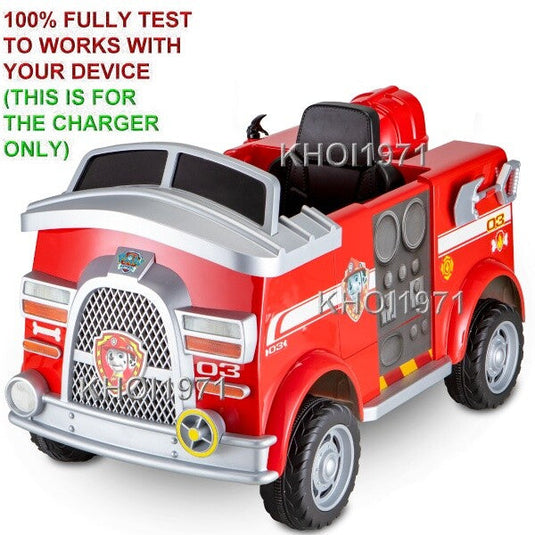 AC Wall Charger Adapter for Kidtrax KT1439WM Paw Patrol Marshall Fire Truck