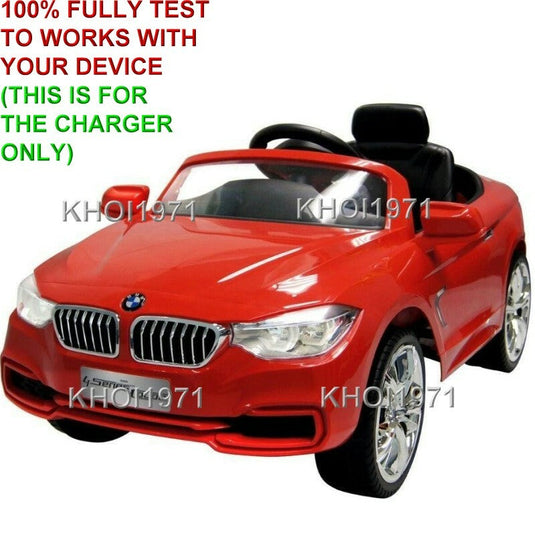 AC Wall Charger Adapter for 12V Battery Ride-On Cars Compatible with BMW 4 Series Coupe in Red, White, and Black