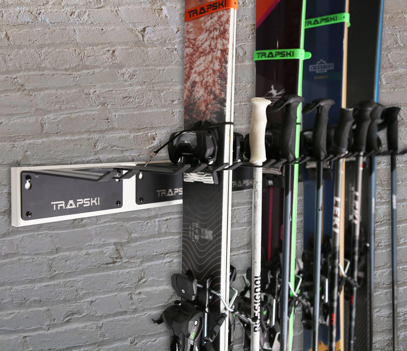 Load image into Gallery viewer, Wall Rack Holds Skis or Snowboard by Bindings, Yard Tools, Gear &amp; Equipment - Made in the USA
