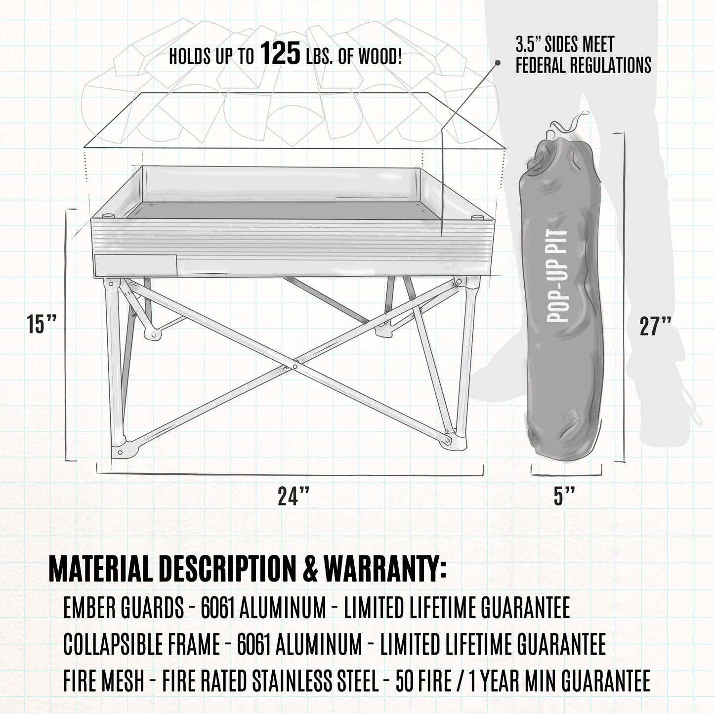 Pop-Up Fire Pit - Go Anywhere Kit