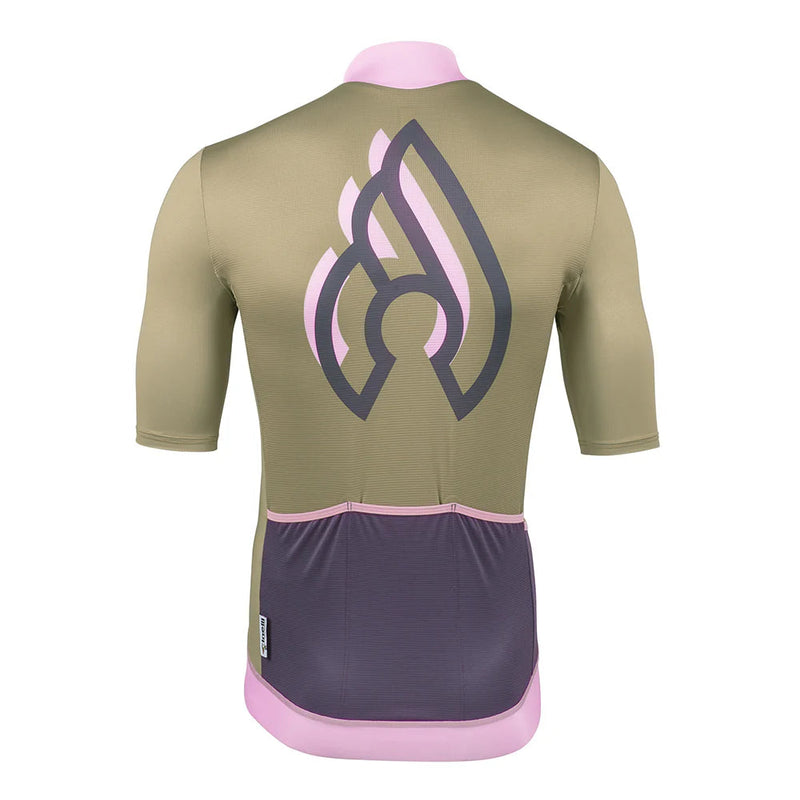 Load image into Gallery viewer, Cinelli Tempo Men&#39;s Cycling Jersey (Olive/Pink)
