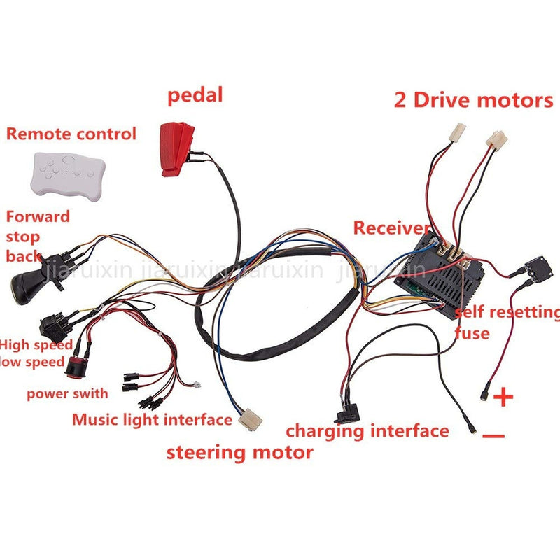 Load image into Gallery viewer, 12V Kids Ride-On Car with DIY Modified Wiring and Remote Control Complete Set
