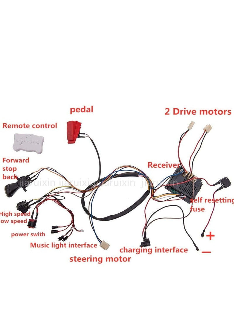 Load image into Gallery viewer, 12V Kids Ride-On Car with DIY Modified Wiring and Remote Control Complete Set
