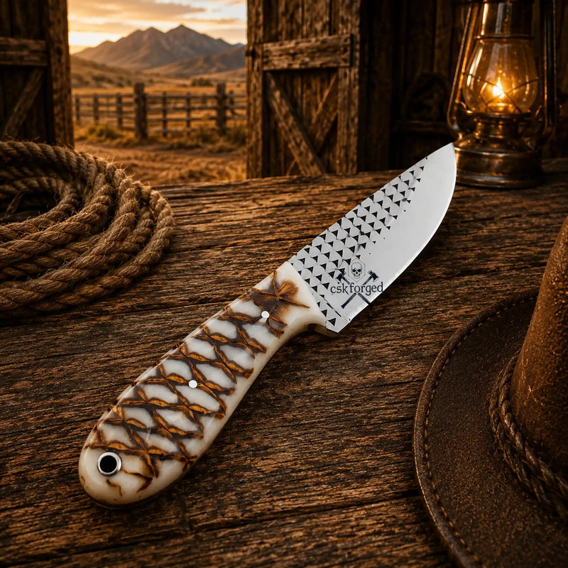 Load image into Gallery viewer, Rasp File Ranch Carry Knife – Epoxy Resin Handle Knife
