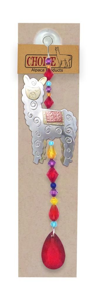 Load image into Gallery viewer, Whimsical Alpaca Suncatcher
