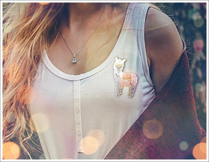 Load image into Gallery viewer, Whimsical Christmas Alpaca Pin Card
