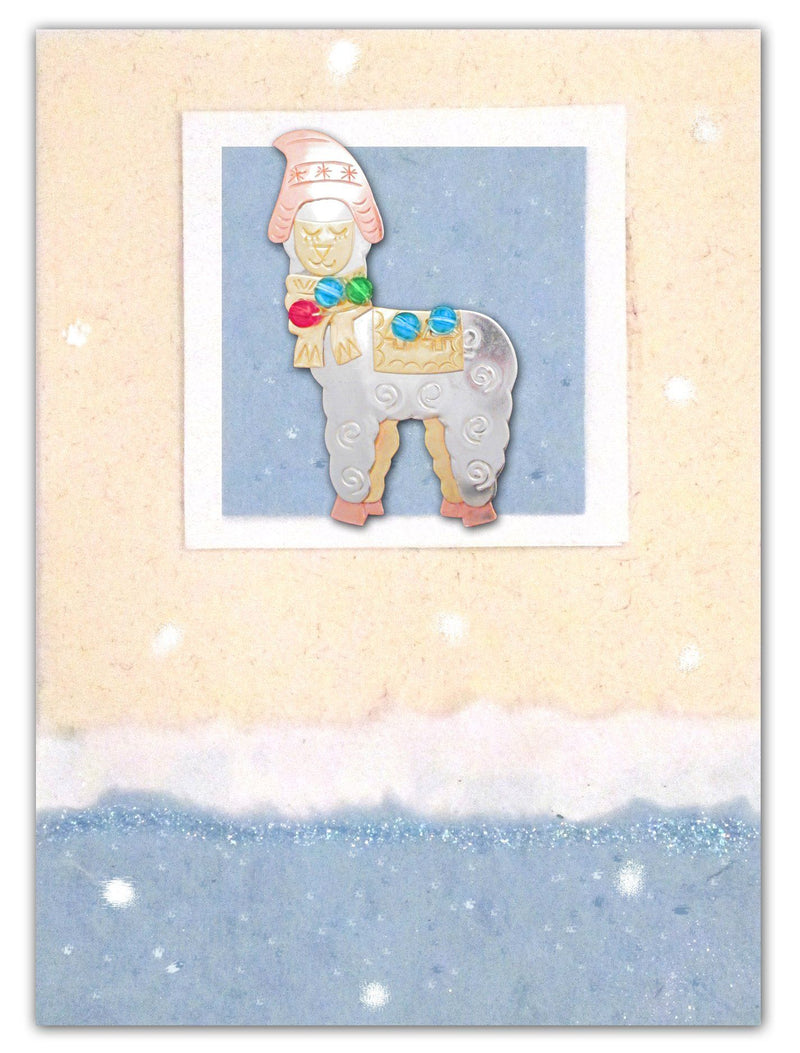Load image into Gallery viewer, Whimsical Christmas Alpaca Pin Card
