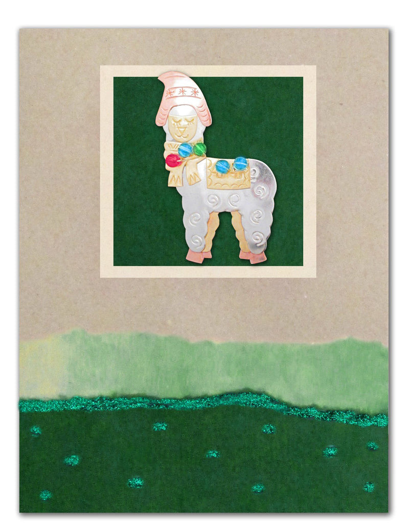 Load image into Gallery viewer, Whimsical Christmas Alpaca Pin Card
