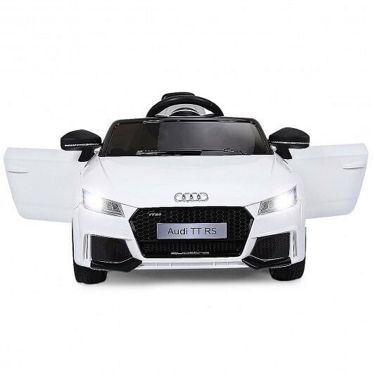 Load image into Gallery viewer, White 12V Electric Ride-On Car for Kids with Remote Control and Music Feature
