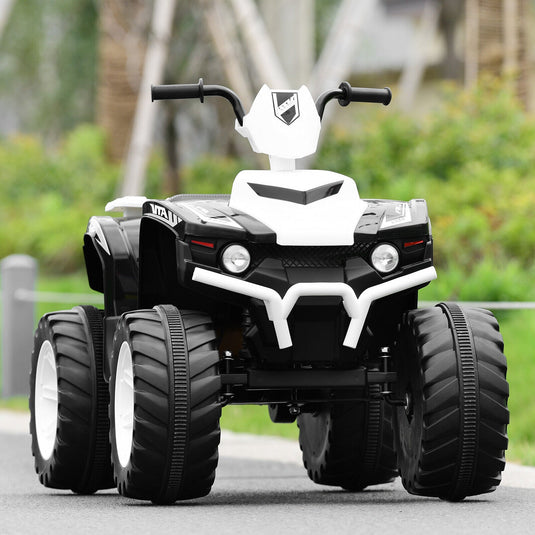 White 12V Kids ATV Quad Ride On Car with LED Light and Music Toy
