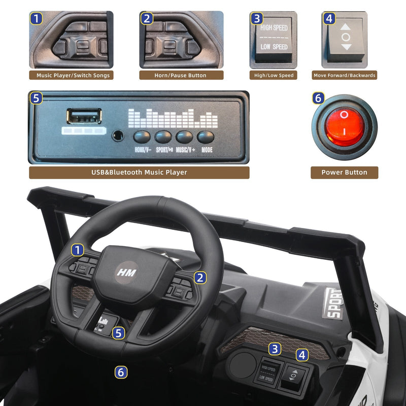 Load image into Gallery viewer, 12V Electric Off-Road Kids Ride-On UTV with Battery Power and Remote Control
