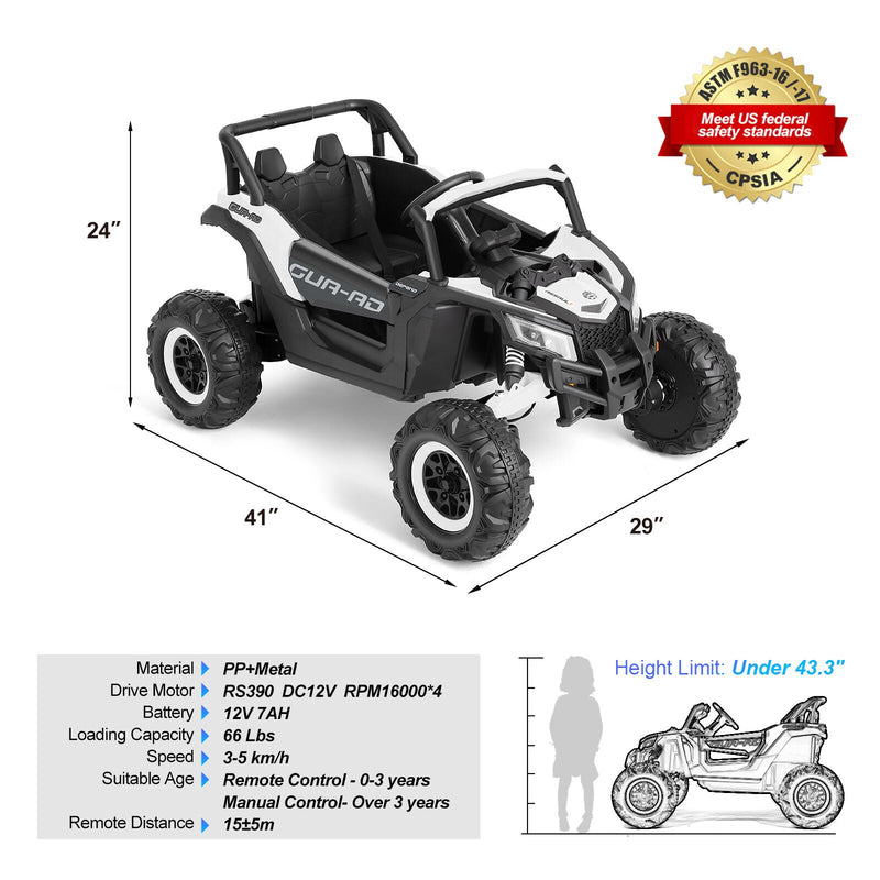 Load image into Gallery viewer, 12V Kids Electric Off-Road UTV Ride-On Vehicle with Music, LED Lights, and Remote Control
