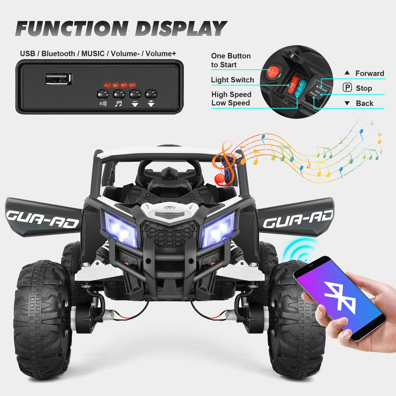 Load image into Gallery viewer, 12V Kids Electric Off-Road UTV Ride-On Vehicle with Music, LED Lights, and Remote Control
