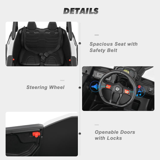 12V Kids Electric Off-Road UTV Ride-On Vehicle with Music, LED Lights, and Remote Control