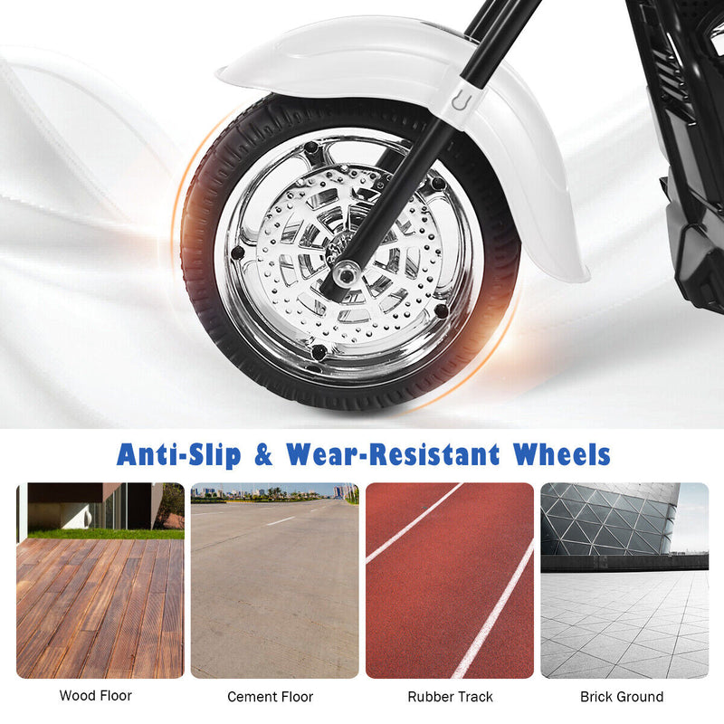 Load image into Gallery viewer, White 3-Wheel Chopper Motorcycle for Kids with Headlight and Horn

