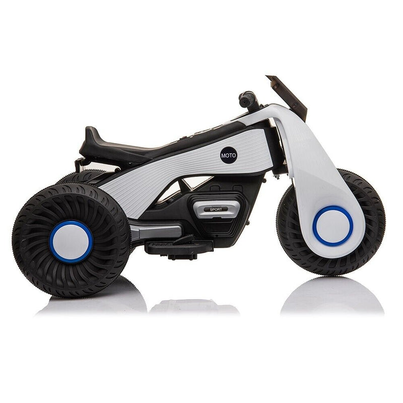 Load image into Gallery viewer, White 3-Wheel Electric Motorcycle for Kids with Dual Drive System

