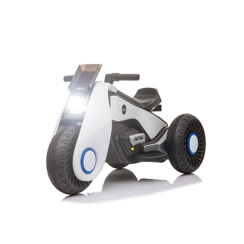 Load image into Gallery viewer, White 3-Wheel Electric Motorcycle for Kids with Dual Drive System
