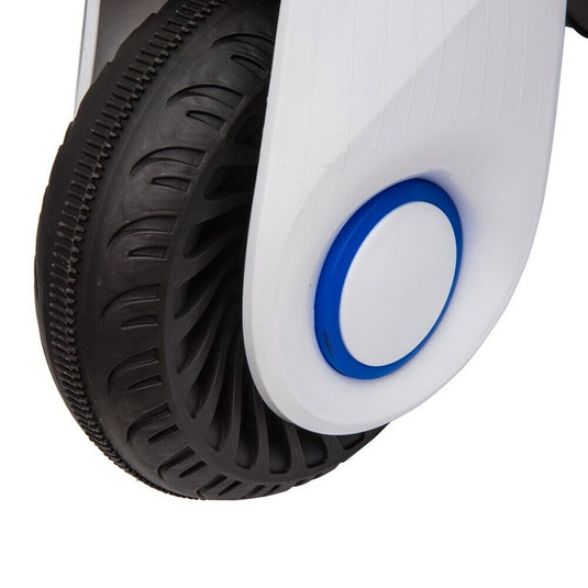 White 3-Wheel Electric Motorcycle for Kids with Dual Drive System