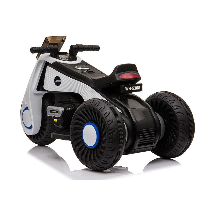 Load image into Gallery viewer, White 3-Wheel Electric Motorcycle for Kids with Dual Drive System
