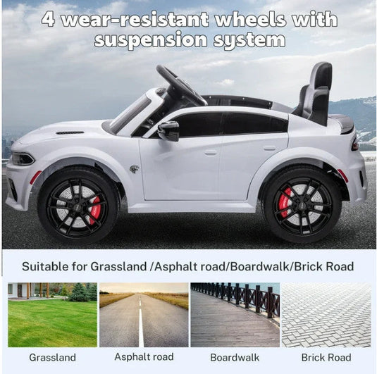 Electric Ride-On Car for Kids with Safety Belt, Parental Remote Control, and Music