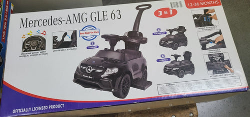 Licensed Mercedes Benz 3-in-1 Kids Ride-On Push Car and Stroller