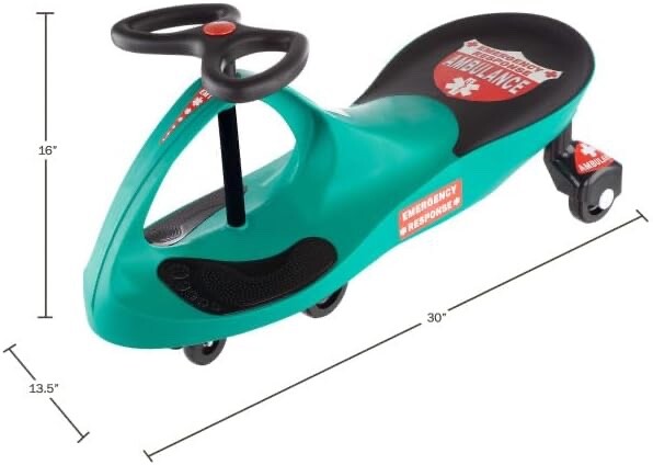 Load image into Gallery viewer, Green Wiggle Ride-On Ambulance Toy for Kids – No Batteries or Pedals Required
