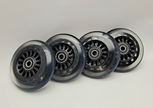 Car Polyurethane Replacement Wheels Set of 4 90mm Black Without Lights