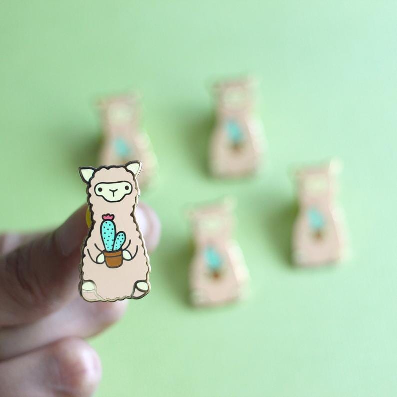 Load image into Gallery viewer, Wild Whimsy Alpaca Cactus Pin
