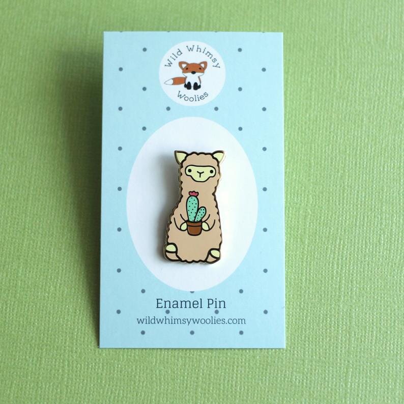 Load image into Gallery viewer, Wild Whimsy Alpaca Cactus Pin
