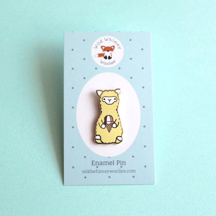 Load image into Gallery viewer, Wild Whimsy Alpaca Ice Cream Pin
