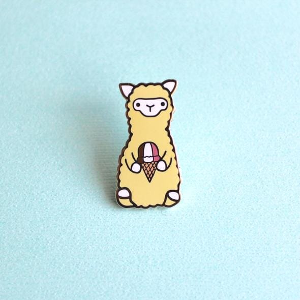 Load image into Gallery viewer, Wild Whimsy Alpaca Ice Cream Pin
