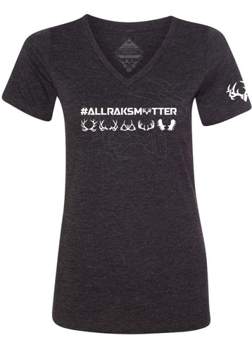 Womens All Raks Matter ™  Boobies V Neck Relaxed Tee
