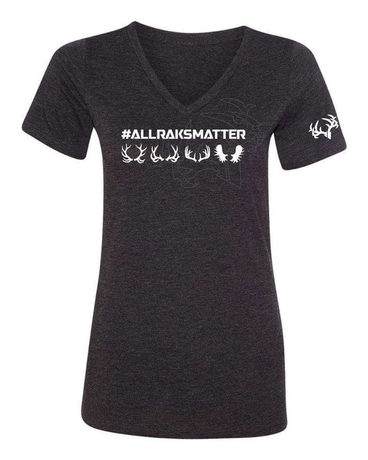 Womens All Raks Matter ™ V Neck Tee (NO BOOBIES) - Skoutley Outdoors LLC