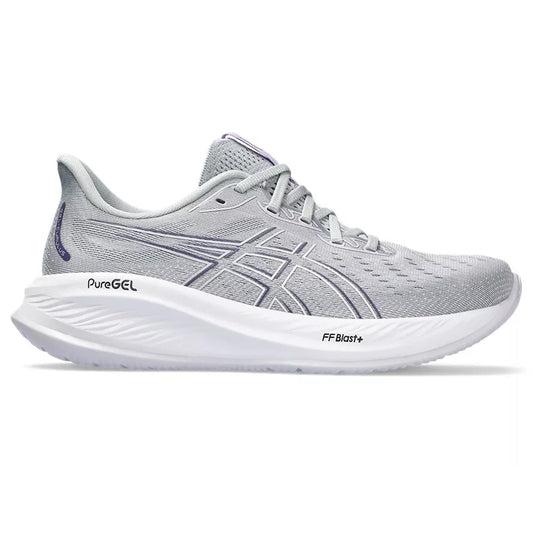 Women's Asics Gel-Cumulus 26, Piedmont Grey/White, 7 B Medium - Skoutley Outdoors LLC
