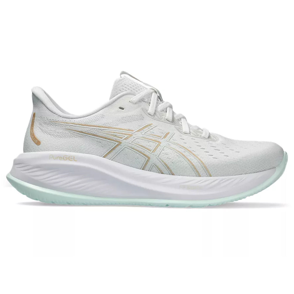 Women's Asics GEL-Cumulus 26, White/Pale Mint, 6 B Medium - Skoutley Outdoors LLC