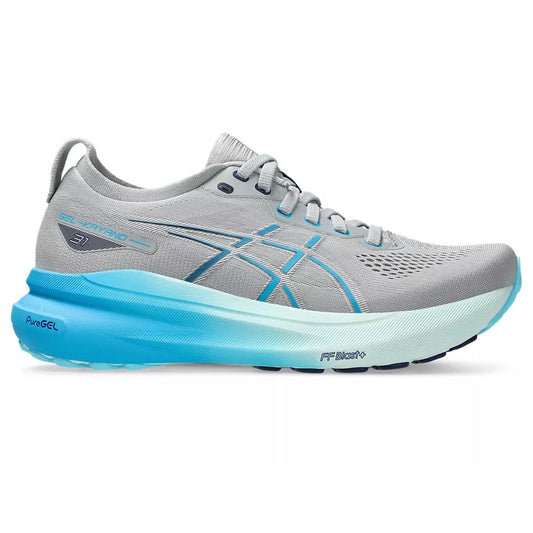 Women's Asics Gel-Kayano 31, Piedmont Grey/Digital Aqua, 10 B Medium - Skoutley Outdoors LLC