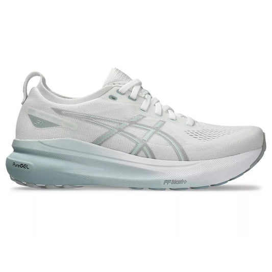 Women's Asics Gel-Kayano 31, White/Dolphin Grey, 11 B Medium - Skoutley Outdoors LLC