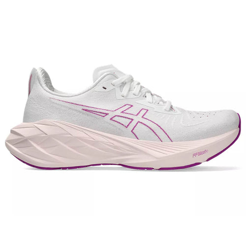 Women's Asics Novablast 4, White/Soothing Sea, 10 B Medium - Skoutley Outdoors LLC
