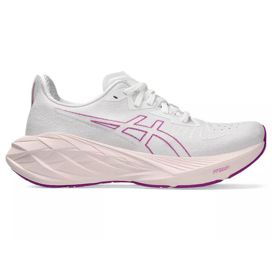 Women's Asics Novablast 4, White/Soothing Sea, 10 B Medium - Skoutley Outdoors LLC